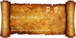 Petrin Virág névjegykártya